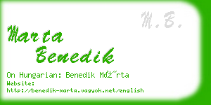 marta benedik business card